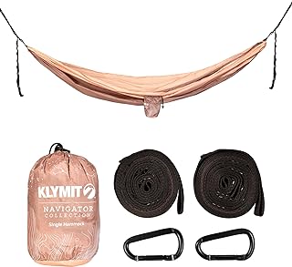 Klymit Camping Hammock 400 lb. Capacity with Heavy Duty Straps and Caribiners - Navigator Series - Pink