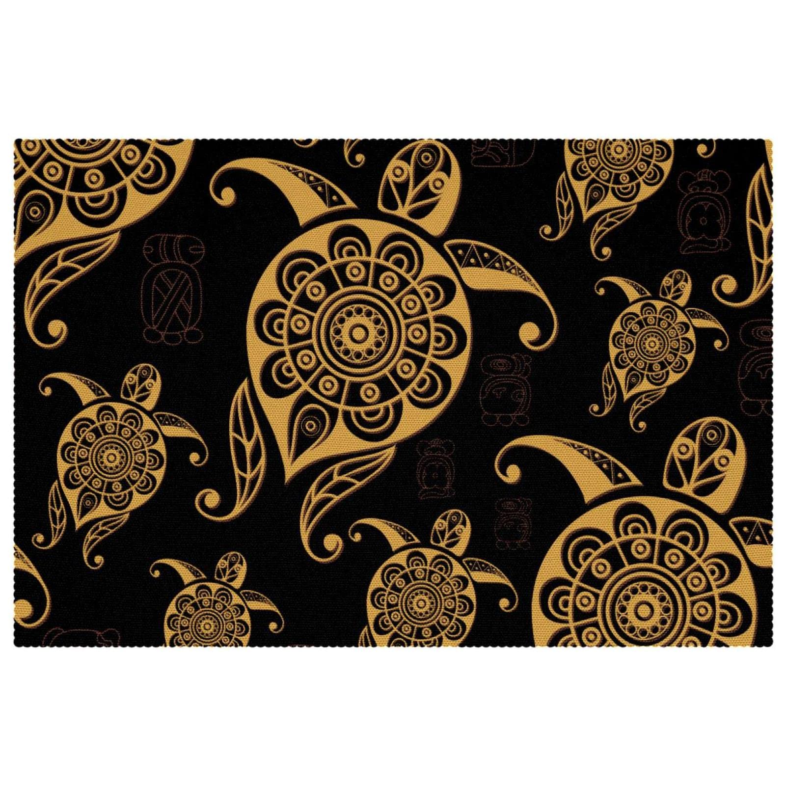 Set de table tortue bohème antidérapant résistant chaleur lavable 30,5x45,7cm pour cuisine