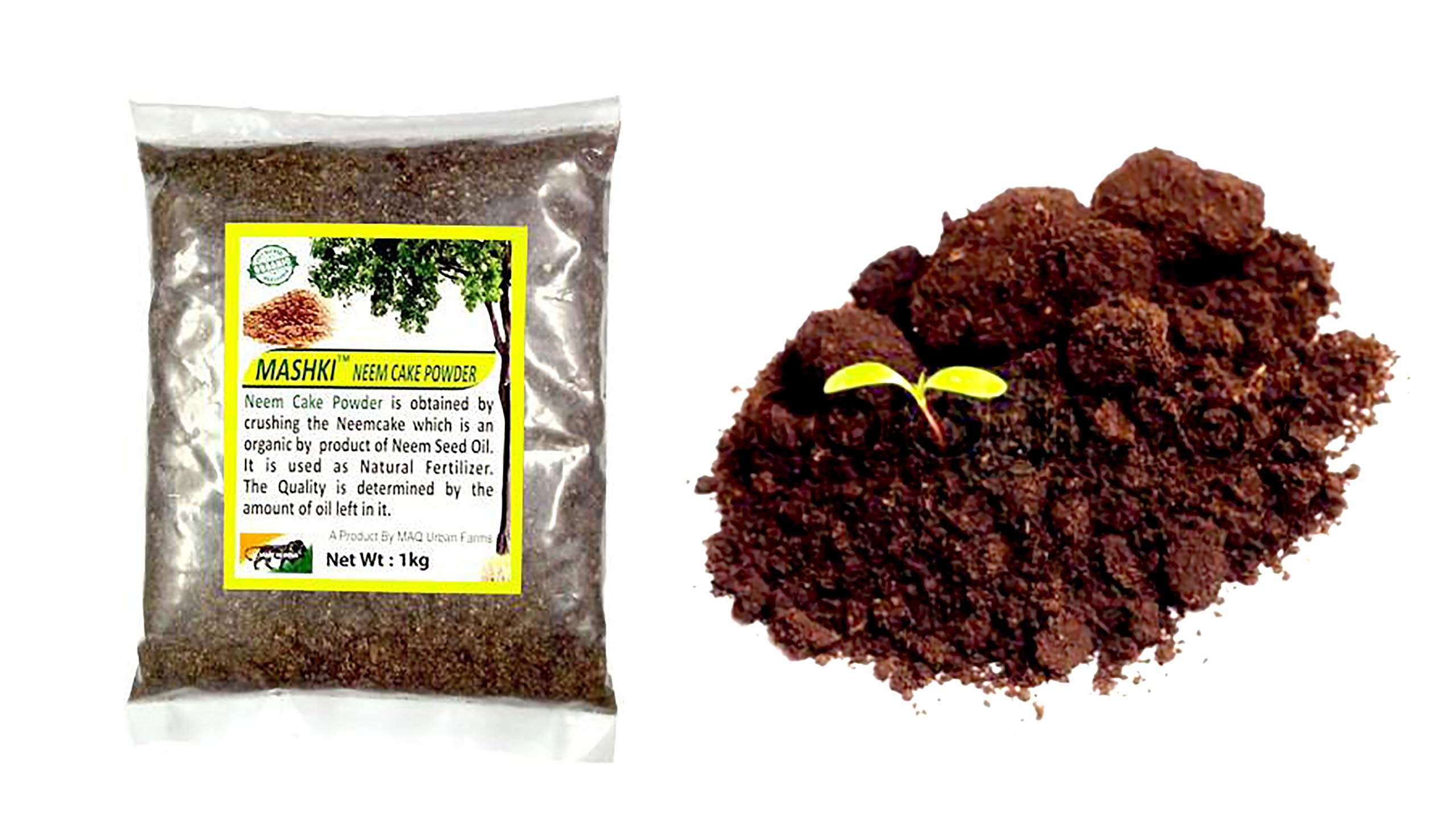 MASHKI Neem Cake Powder Plant Fertilizer Soil Manure 1Kg with 2kg Compost Soil Cake Manure for Plant, Pot, Farm & Gardens (3 Kg)-image-14