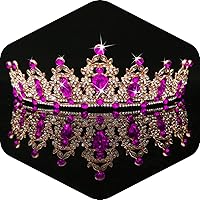 Vista 38 de Kamirola - Corona de reina y tiaras corona de princesa para mujeres y niñas, diademas de cristal para novia, princesa para bodas y fiestas (01)