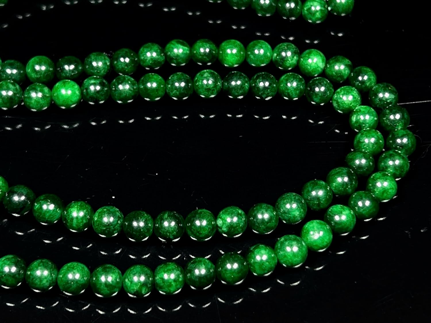 Green Jade Mala Neckalce - Harmony and Abundance - 8mm 108 Beads - Find Your Peace - Image 4