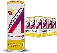 Vista 13 de Bebida energética Accelerator, sabor naranja y mango, 12 onzas (paquete de 12), sin azúcar, energía sostenida de cafeína 100% natural