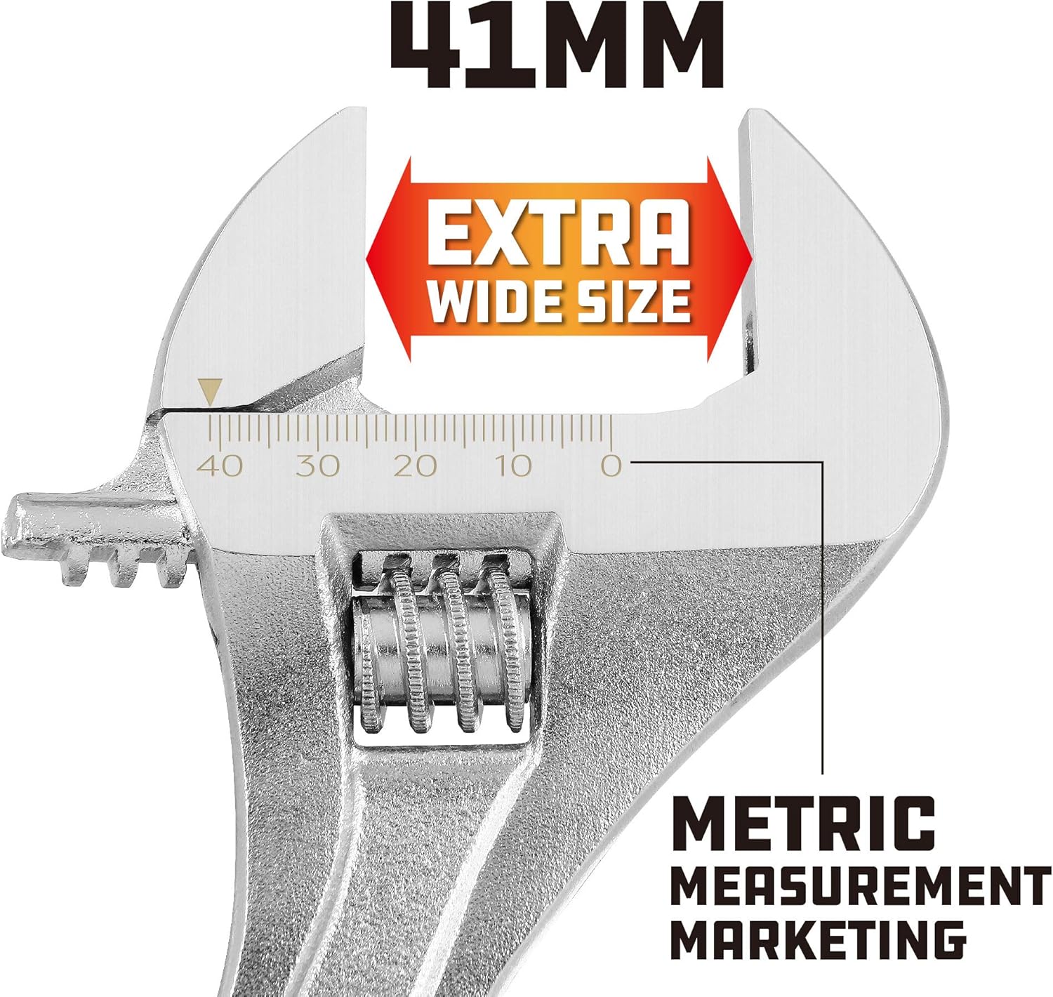 Powerbuilt 12 Inch Adjustable Wrench, Easy Read Pre-Adjustment Jaw Markings, Thick I-Beam Handle, - 644043