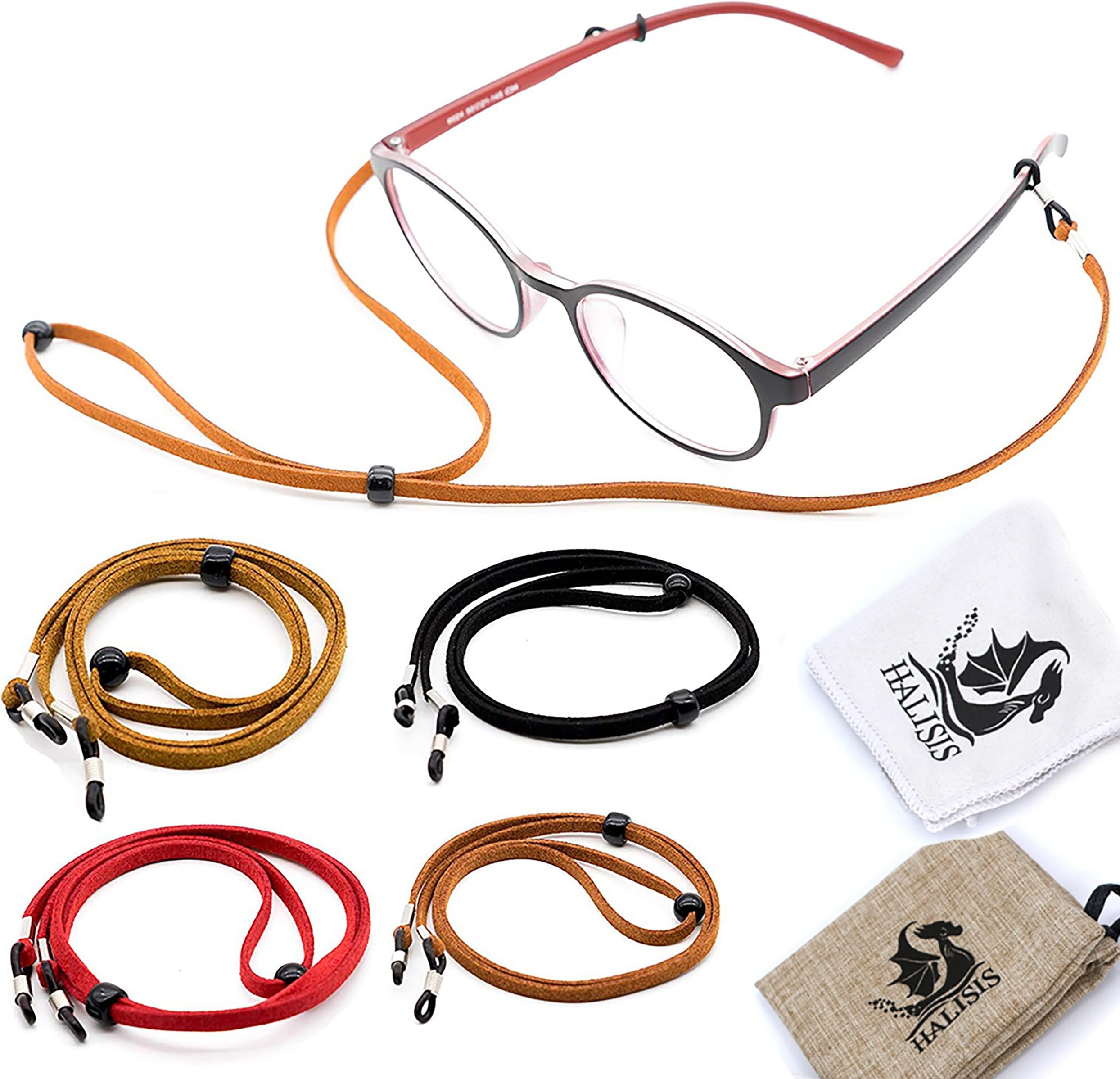 Glasses Strap Chain for Men Women [Pack of 4], Adjustable Eyeglass Holder String for Sports Reading, Never Lose Eyeglasses Again