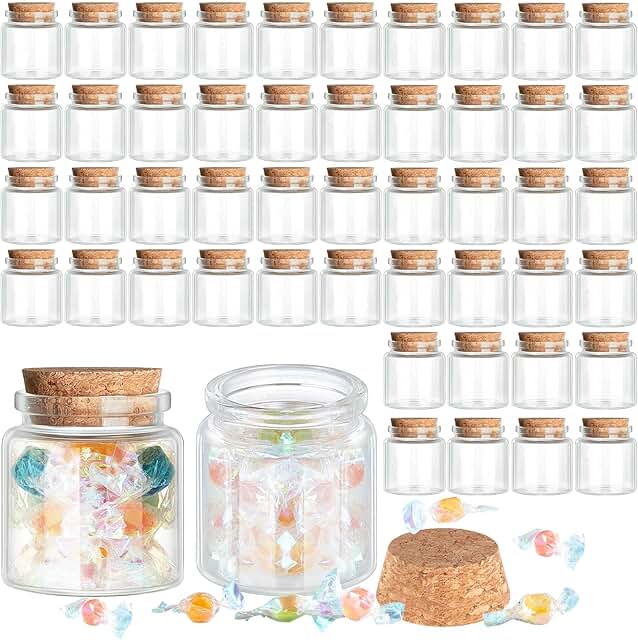 Patelai 72 Pcs Small Glass Jars with Cork Lids, Mini Potion Bottles Bulk...