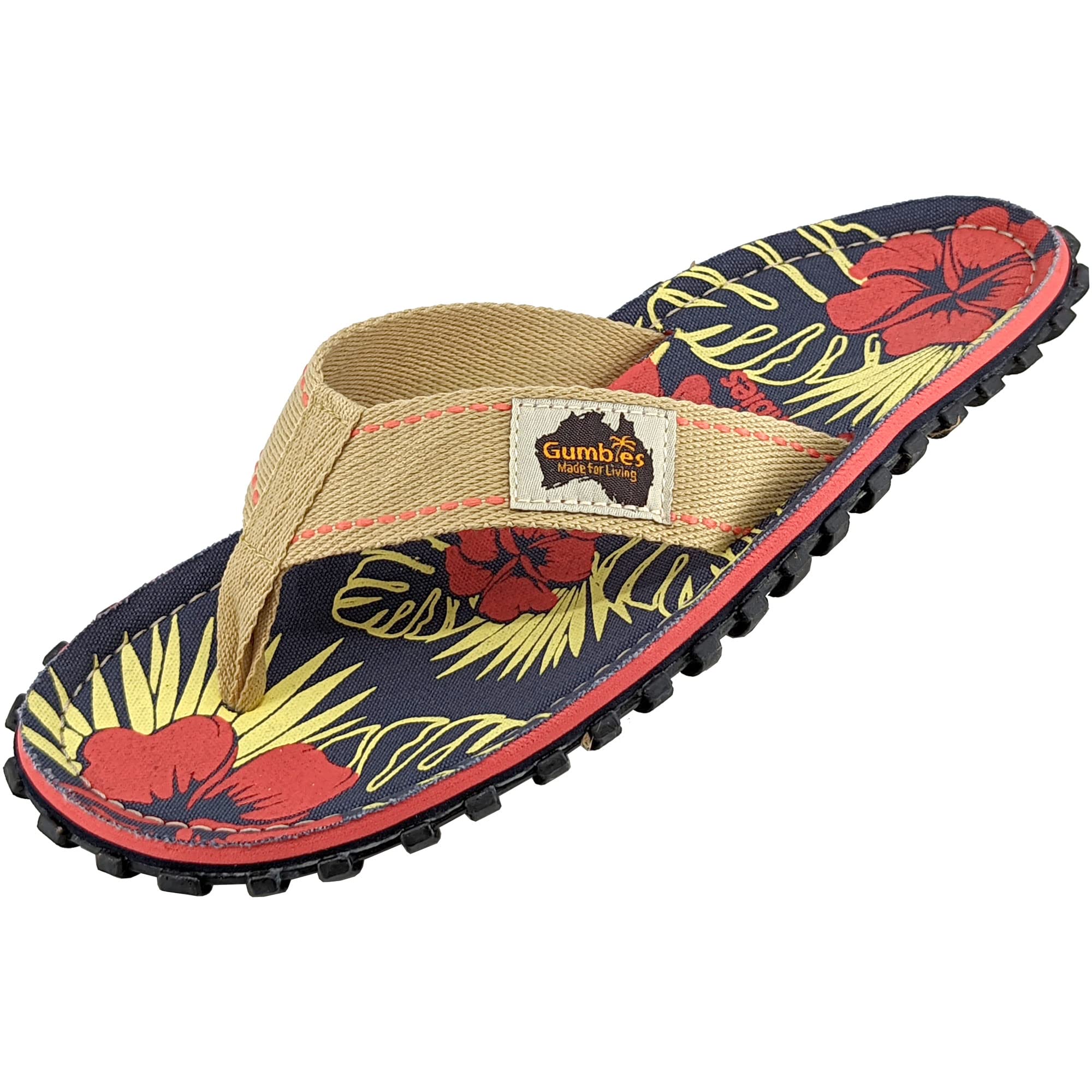 Gumbies Islander Flip-Flops | Unisex Classic Canvas Flip-Flops with Recycled Rubber Outsole & Cotton Footbed | Contoured, Lightweight & Everyday