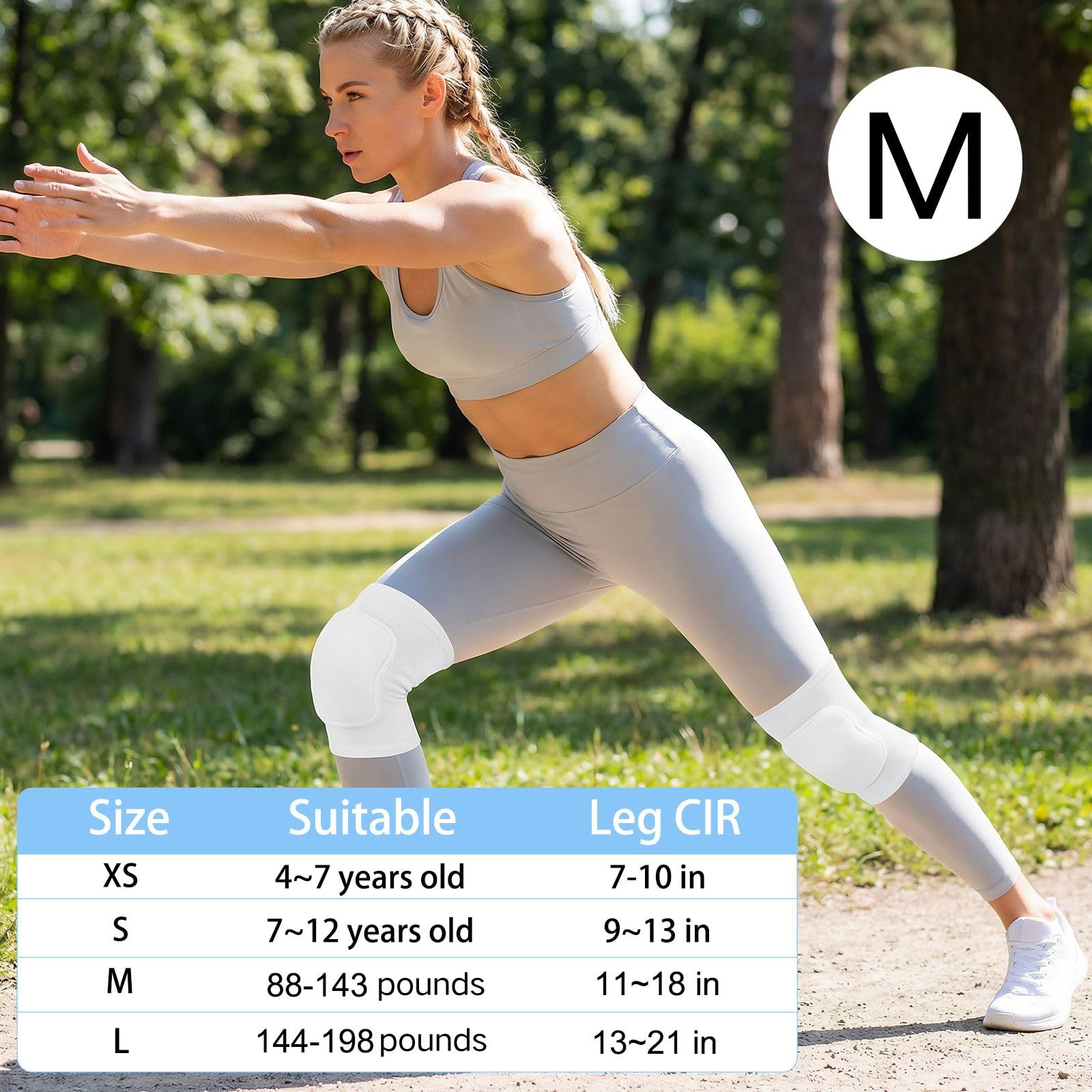 Sucrain Knieschützer, weich, atmungsaktiv, für Damen und Herren, Knieschützer, Kniebandage für Volleyball, Fußball, Basketball, Cheerleading, Tanzen, Yoga, Tennis, Laufen, Radfahren, Workout, Klettern