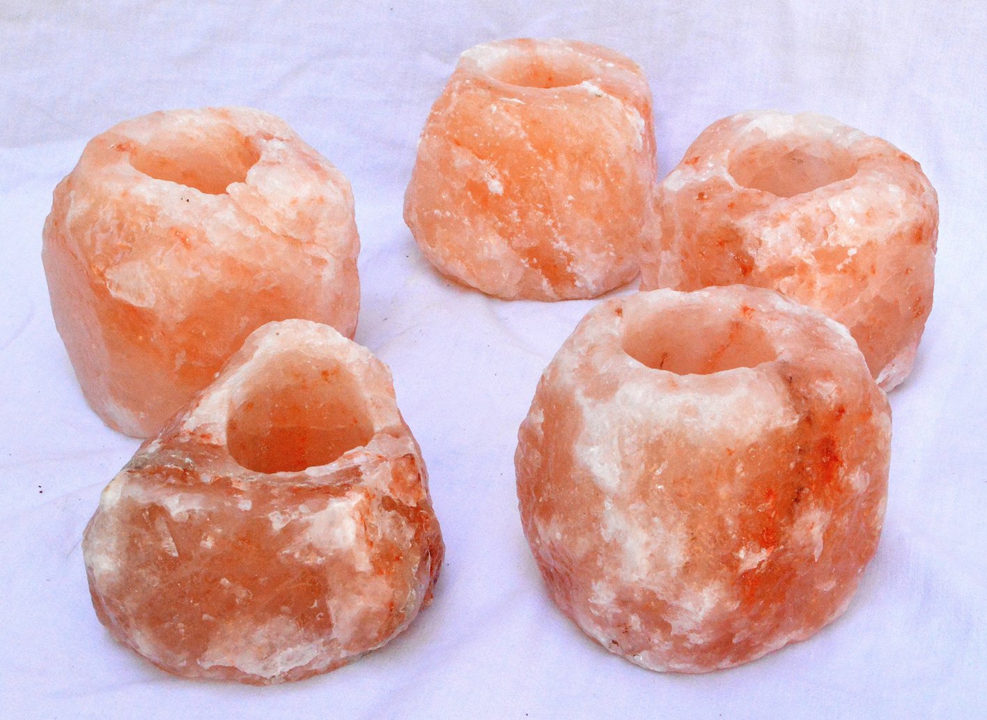 Set di 4 Portacandele di sale dell Himalaya - Magic Salt® Lighting for Your Soul
