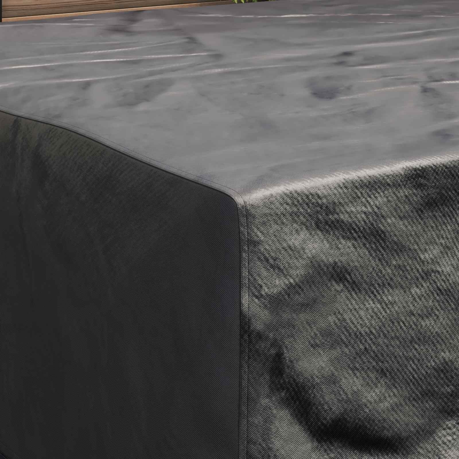 Funda para muebles de jardín, color negro, 420D, impermeable, 200 x 190 x 85 cm, para muebles de jardín, salón, sillón, mesa, banco, exterior, terraza, balcón, con protección UV y protección