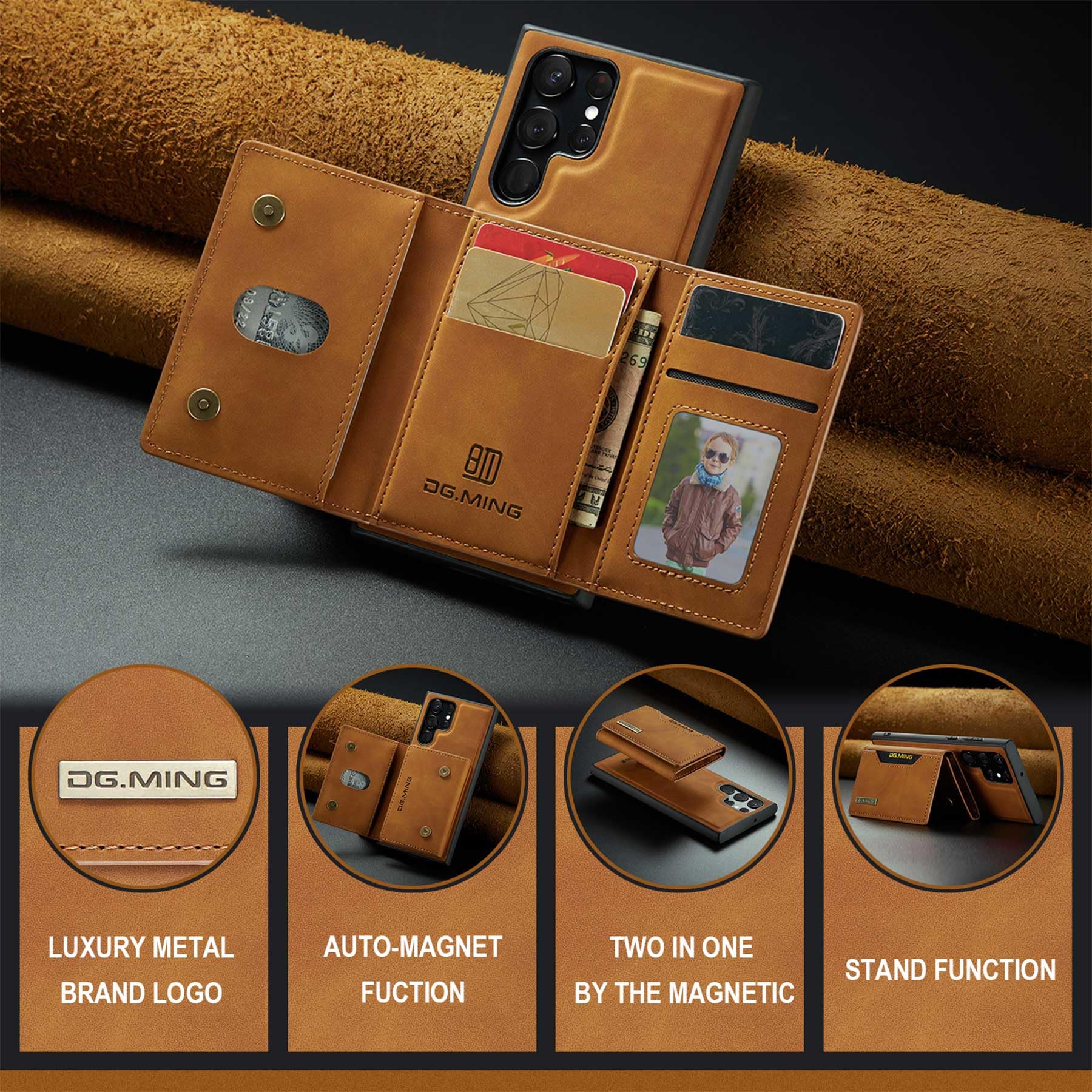 ZCDAYE Custodia per Samsung Galaxy S23 Ultra con scomparto per carte di credito, in pelle, per Samsung S23 Ultra