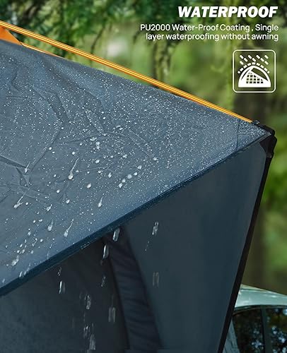 Miniatura 6 de JOYTUTUS Tienda de campaña SUV para campamento, diseño de doble puerta con postes de aluminio, impermeable de poliuretano de 78.740in, doble capa