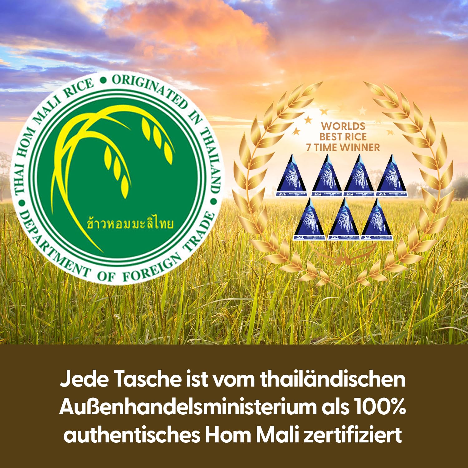 Yum Asia Thai Hom Mali Premium brauner Jasminreis – 5kg