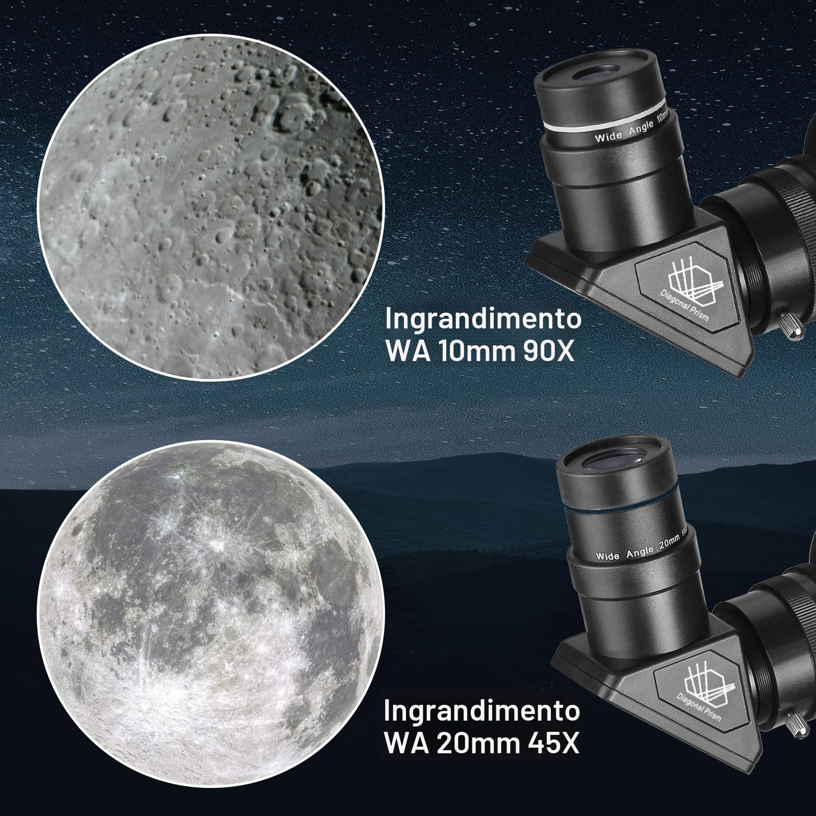 SOLOMARK Telescopi per adulti Astronomia, 80mm Apertura 900mm Refractor Telescope per bambini, principianti, telescopi da viaggio compatti e portatili con custodia