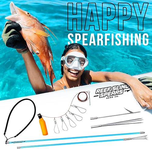 Miniatura 8 de Juego de Honda Hawaiana para Pesca con Lanza – Arpón de Pértiga de Fibra de Vidrio Portátil para Pesca Submarina con 3 Puntas Paralizadoras de 3