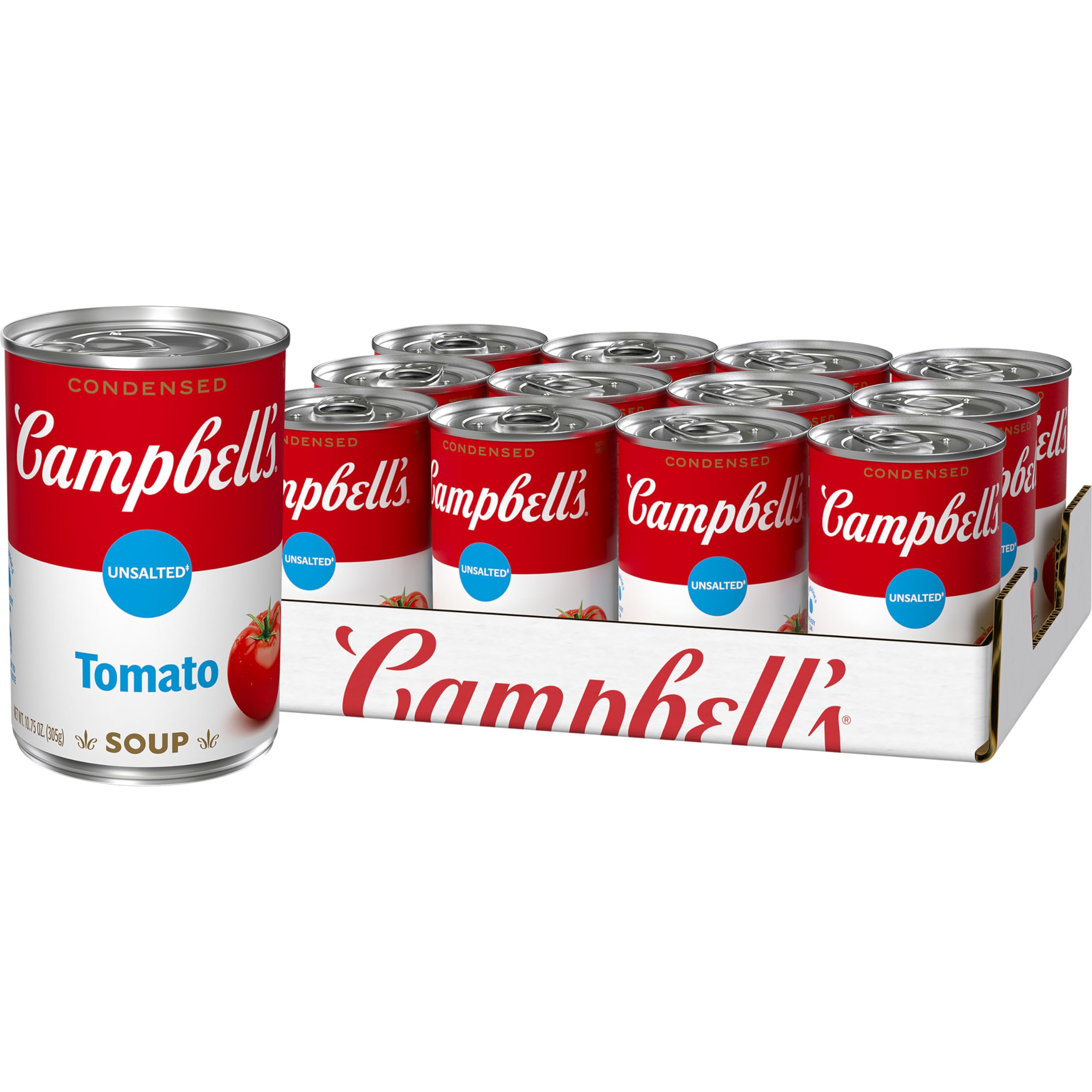 Campbell'sCondensed Unsalted Tomato Soup, 10.75 oz Can (12 Pack)