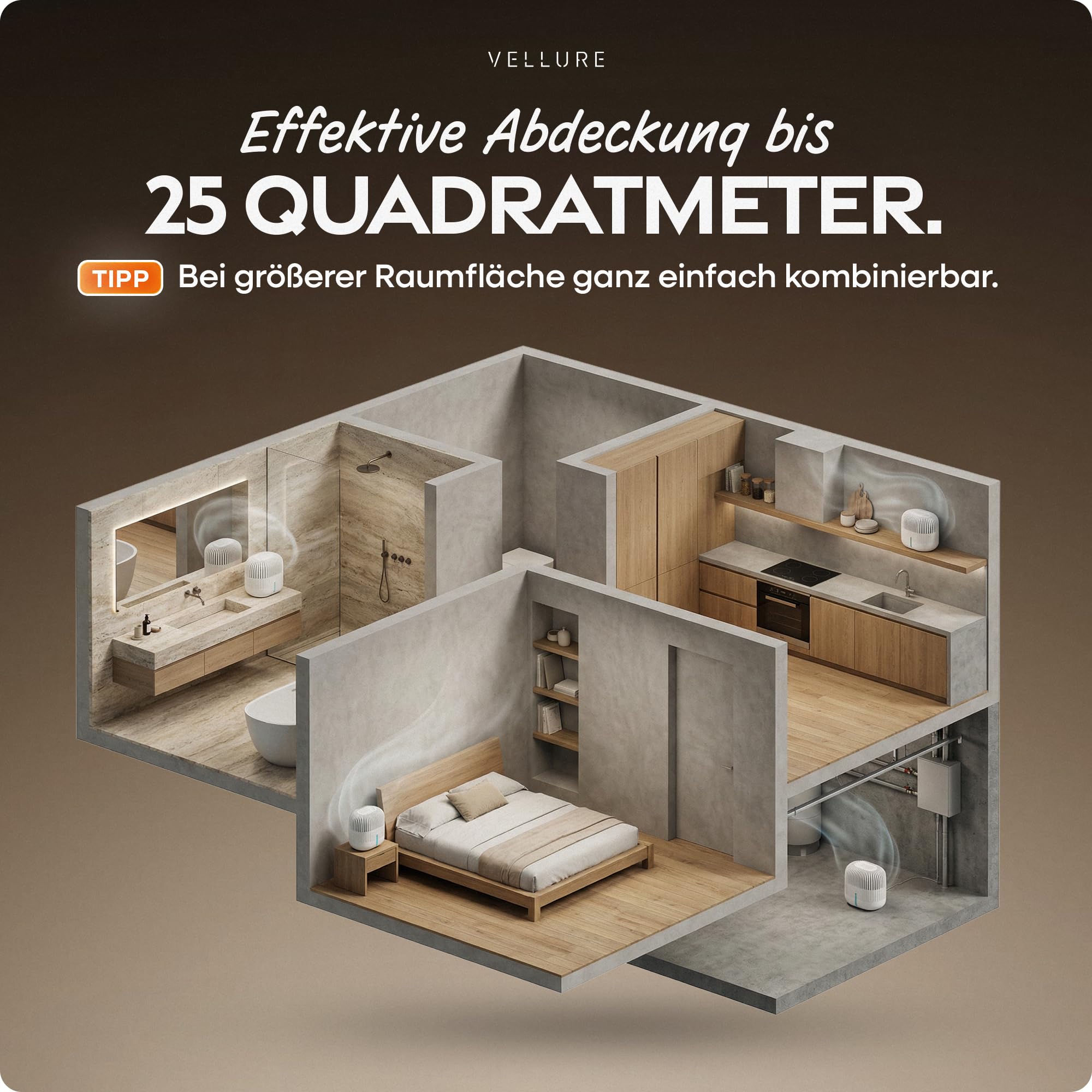 Vellure® 18 x osuszacz powietrza, opakowanie uzupełniające 600 g (korzyści ekonomiczne zestaw 5 granulatów do osuszania powietrza) I opakowanie uzupełniające do osuszacza powietrza (ochrona przed