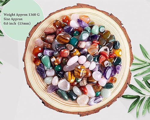 Miniatura 9 de Juego de piedras pulidas pulidas naturales de 3 libras para decoración del hogar, regalos de reiki, terapia energética para principiantes, tamaño