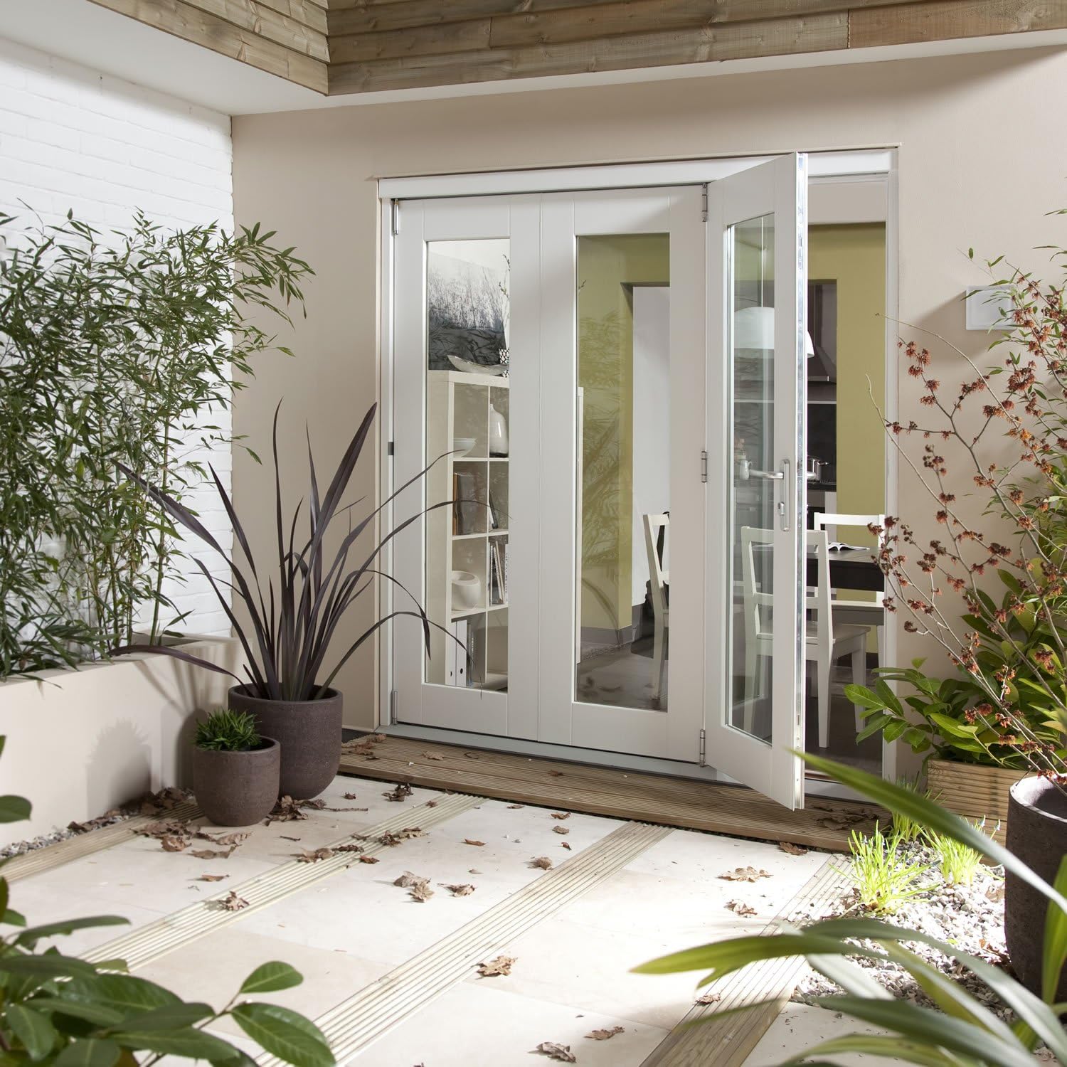 Patio Door Slide & Fold Mechanism White Softwood W