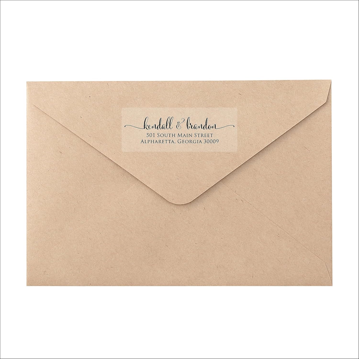 150 Personalized Clear Matte Return Address Labels for Wedding Invitation Envelopes, Custom Name Stickers for Business and Personal Mail (Calligraphy with Tails)