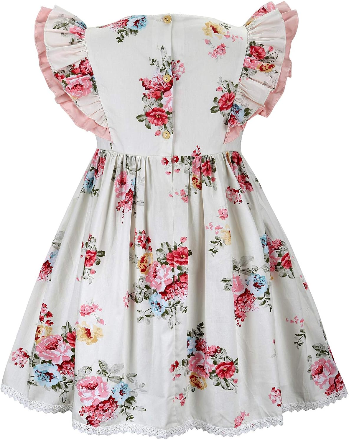 Girls' 2T-12 Vintage Floral Print Casual Sundress Cotton Spring Summer Autumn Dress Easter Clothes - Image 3