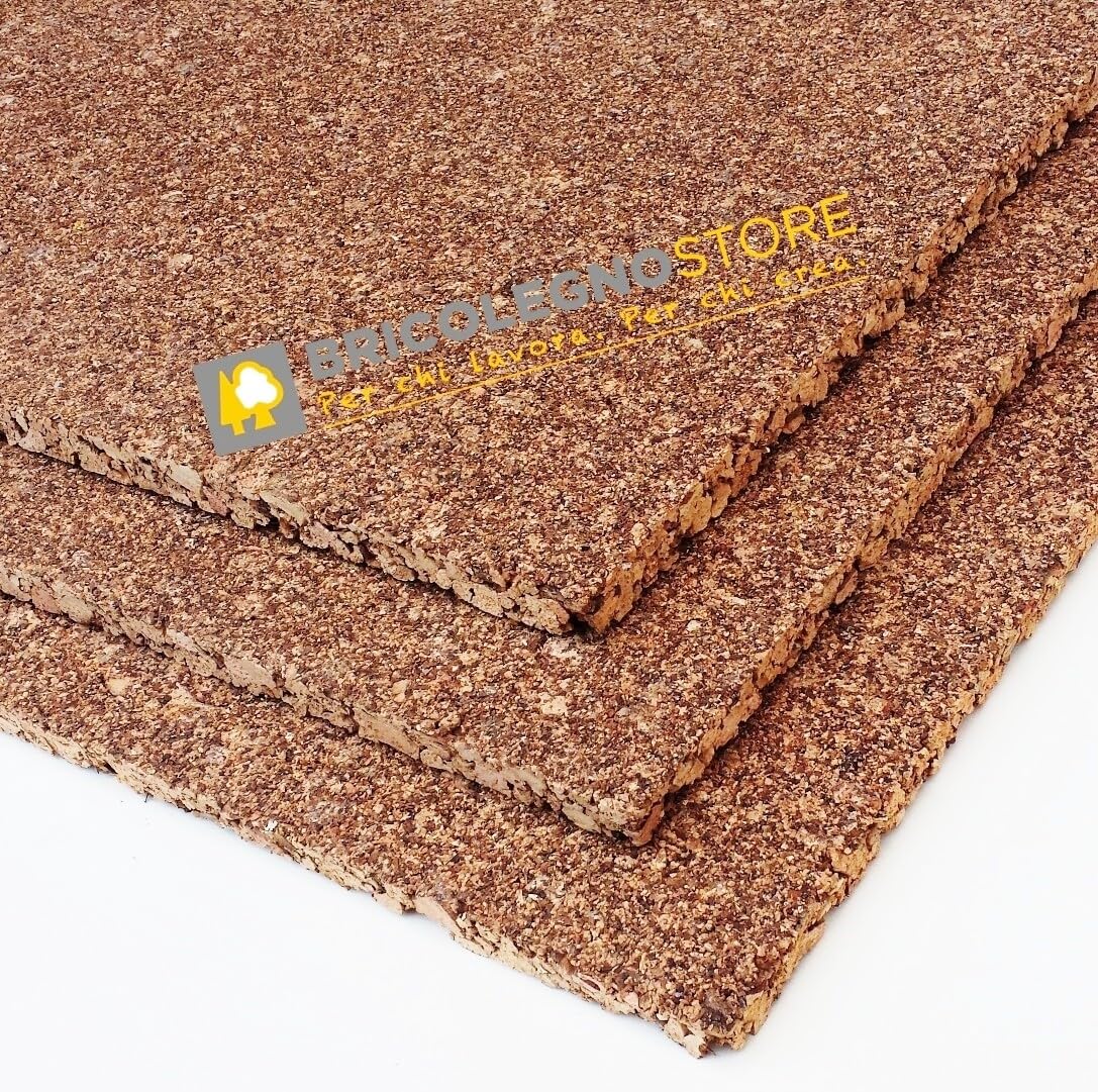 PK Pannelli Sughero Agglomerato cm 100x50 da 10 a 50 mm Cappotto Termo-Acustico - Dimensione Disponibile: mm 50 Pacco da 3 mq