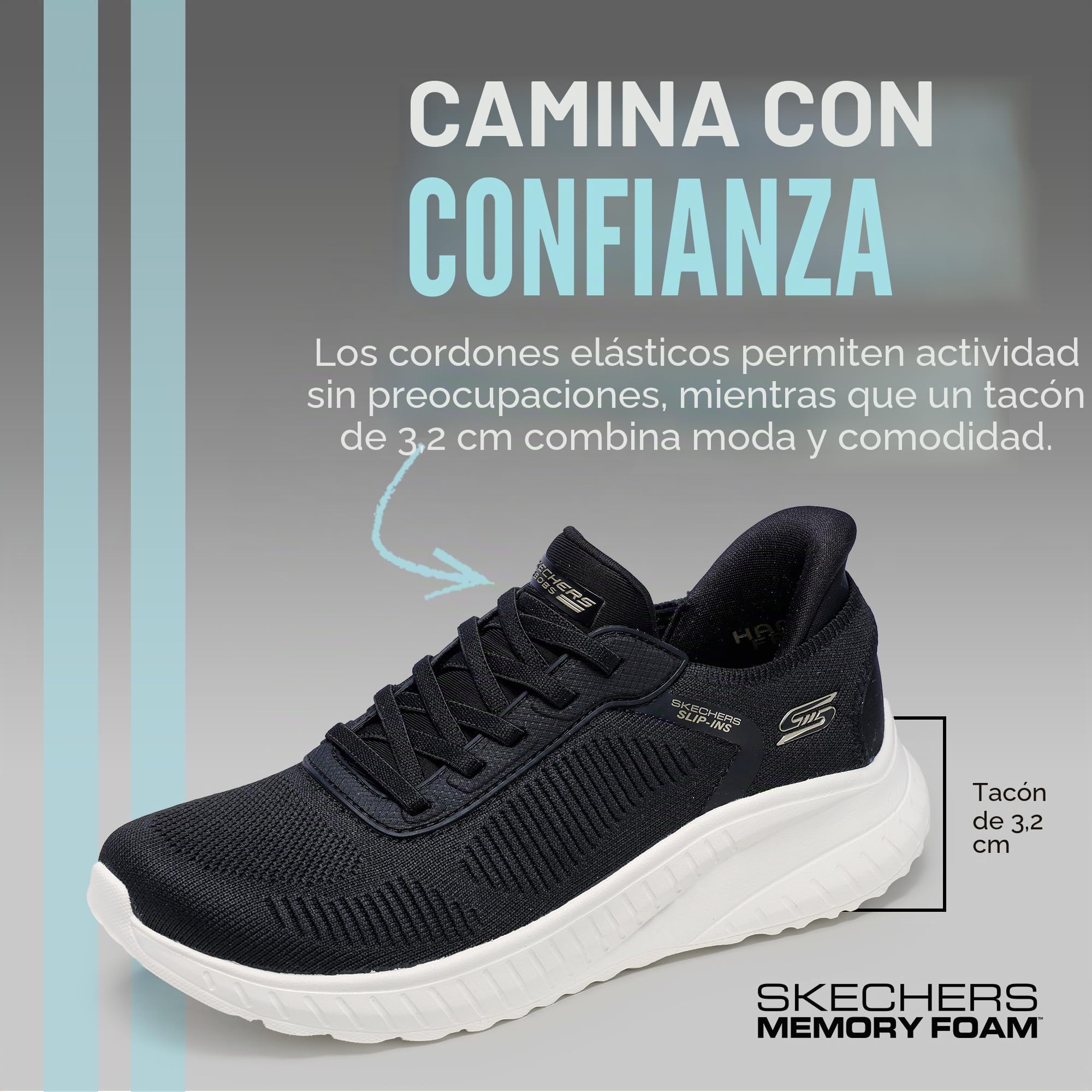 Skechers Mujer Bobs Squad Chaos Current Muse Slip-In Entrenador