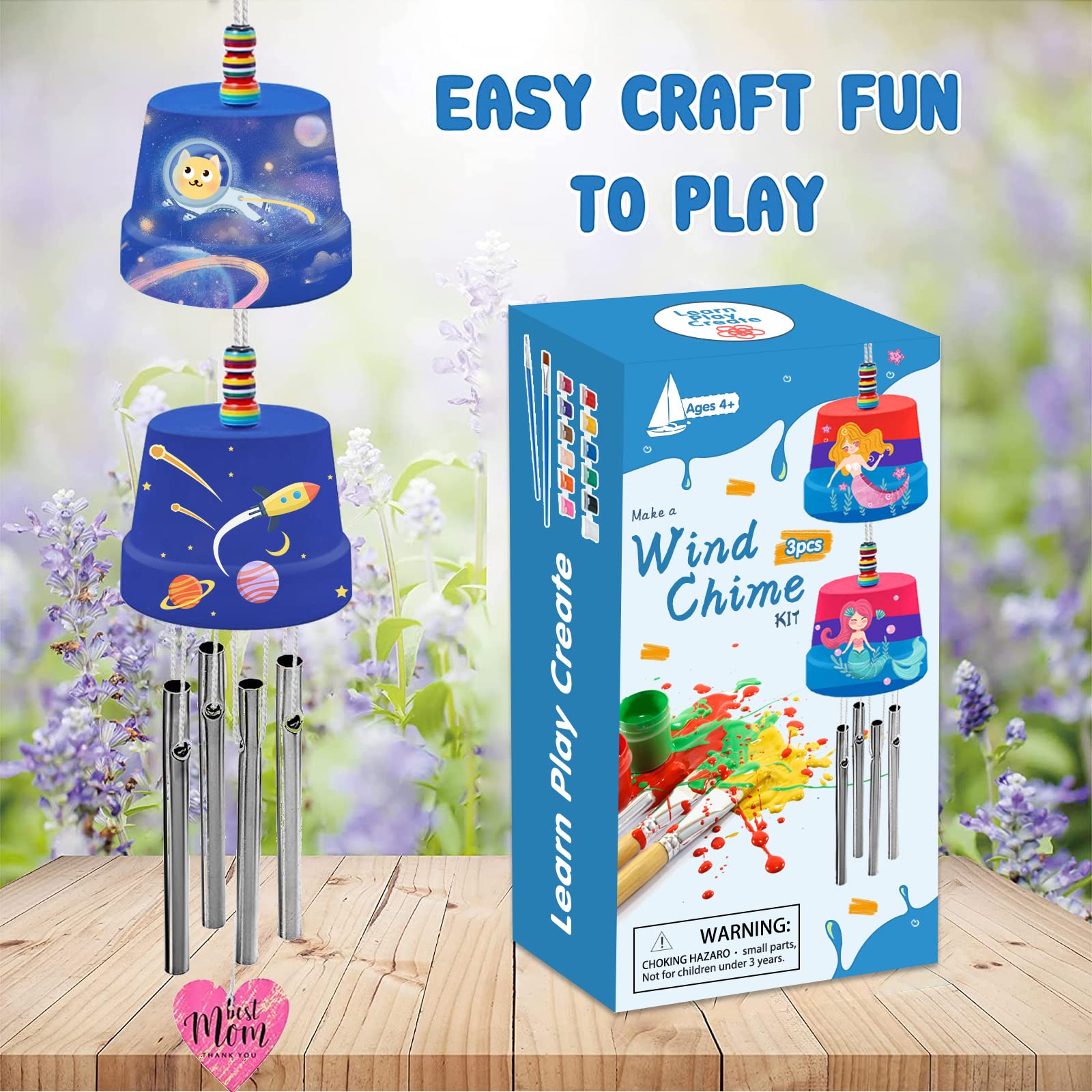 Windspiel Bastelset Für Kinder – 110 Teile Mit 12 Raketen & Weltraumdesign | DIY Dekoration Für Geburtstage, Malen & Zusammenbauen