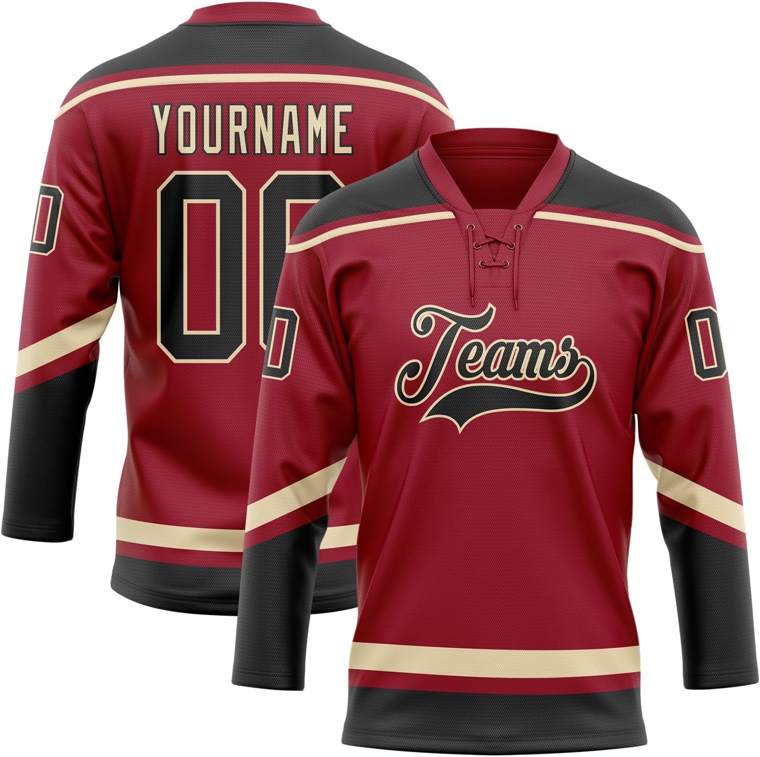 Custom Hockey Jersey for Men Women Youth, Personalized Team Name Number and Logo, Stylish Lace Up Practice Sports Fan Jersey