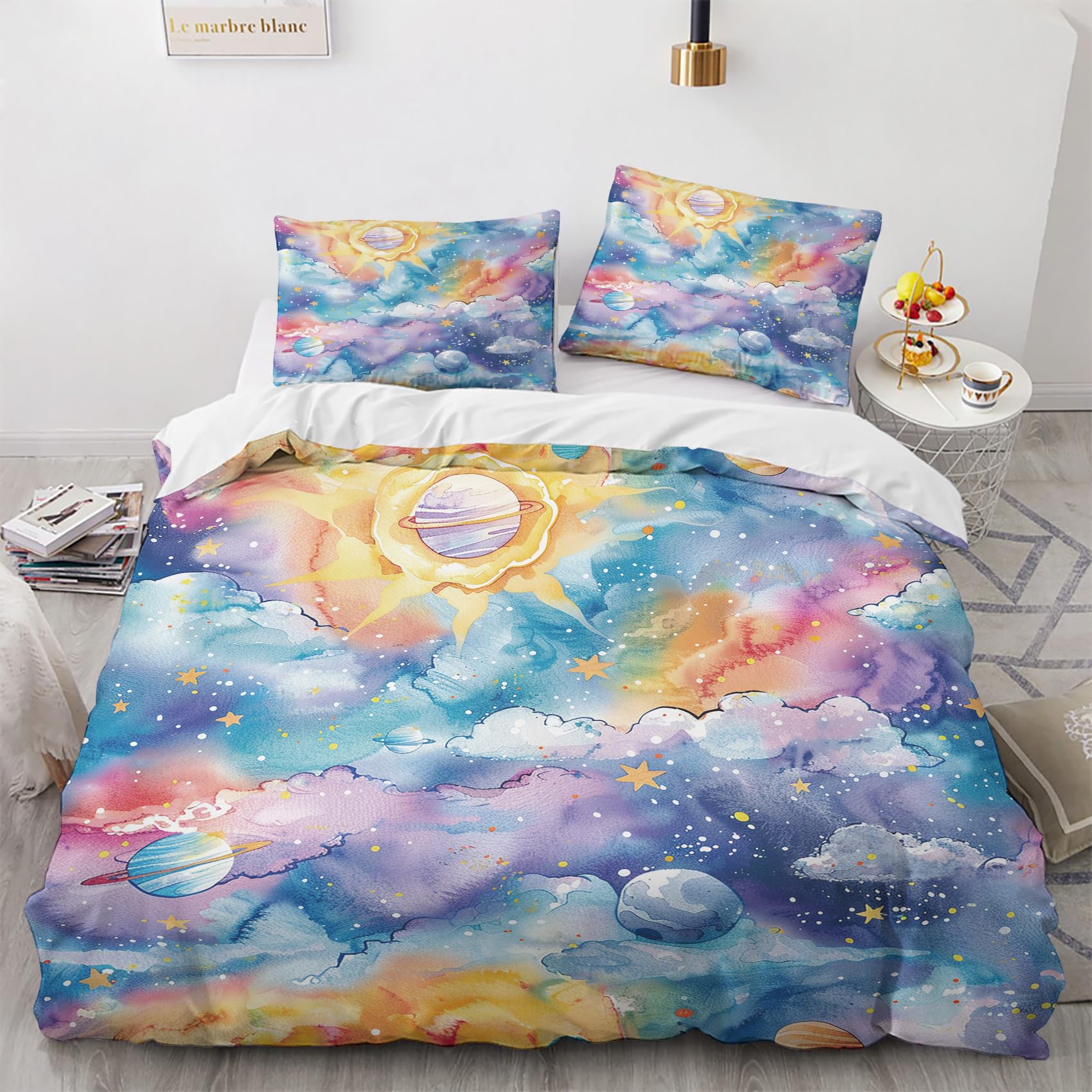 Parures de lit 200x200 adulte imprimées peinture à l'huile avec deux taies