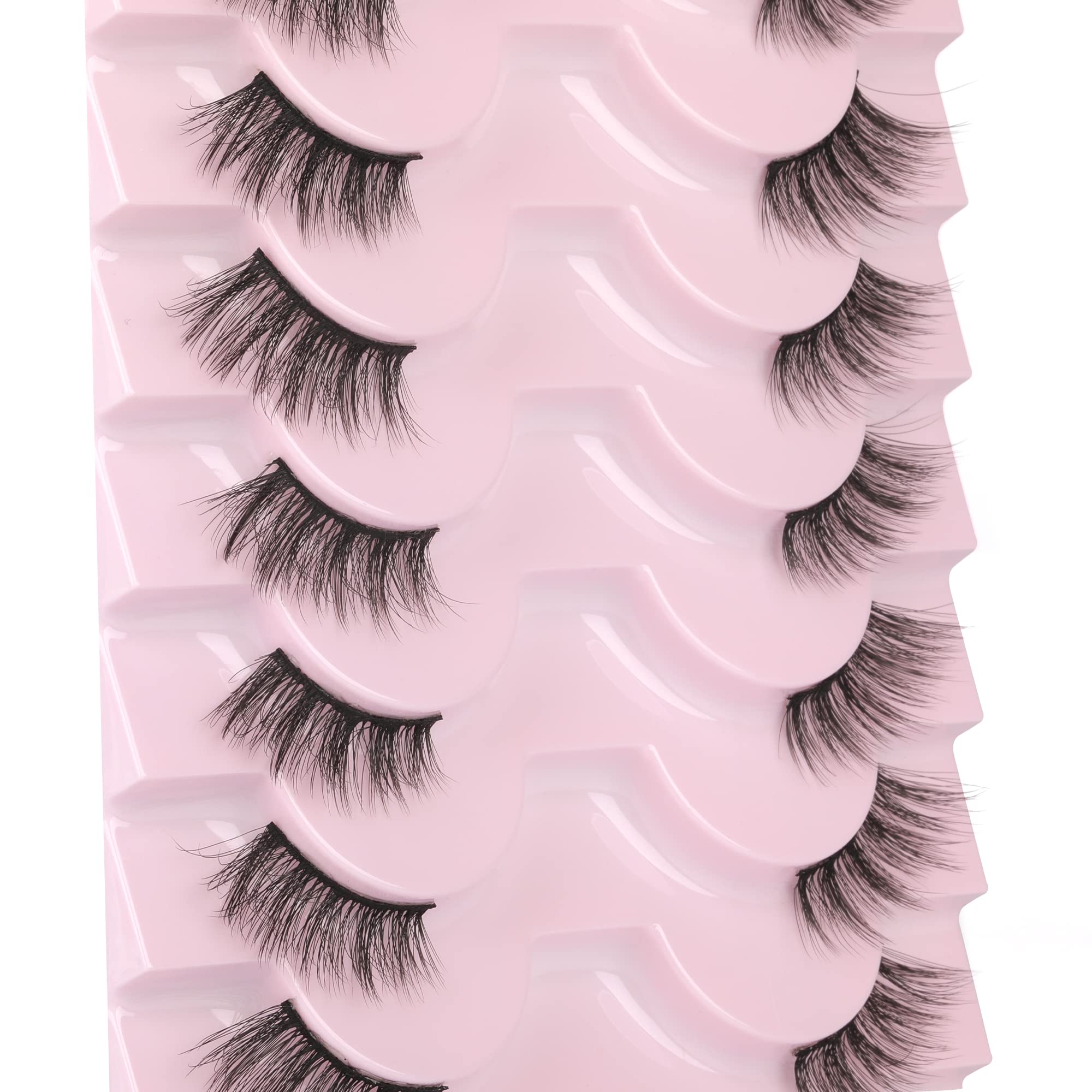 wiwoseo False Eyelashes Half Lashes Corner Eyelashes Extension DIY 16MM Wispy Fluffy 3D Fake Eyelashes 10 works Pack - Image 2