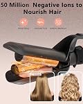 5-in-1 Ceramic Curling Wand Thermal Brush Beach Waves Dual Voltage | 3 Ceramic Barrels (0.35"-1.25") +Thermal Brush+Wave Wand,Fast Heat,30-sec Ready,All Hair,Travel-ready with Glove & Bag