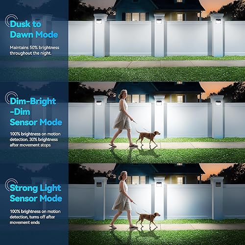 Miniatura 10 de Claoner - Luces solares con sensor de movimiento 128 LED4 paquetes, luces para exterior con 3 modos de iluminación con 270 de angulo, para pared,