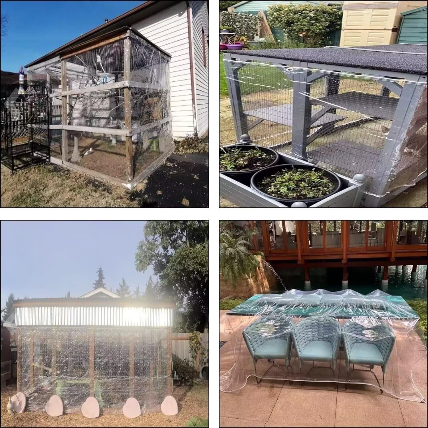 8.5mx5.2m Plane Transparent Durchsichtig für Außenbereich mit öSen,Wasserdicht,Balkon Regenschutz,Abdeckplane Gartenmöbel,für den Außenbereich einsetzbar regendicht,mit Bindeseil