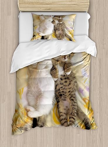 Miniatura 57 de Ambesonne - Funda de edredón multicolor disponible en tres tamaños y en diferentes colores, Tela, Beige, King