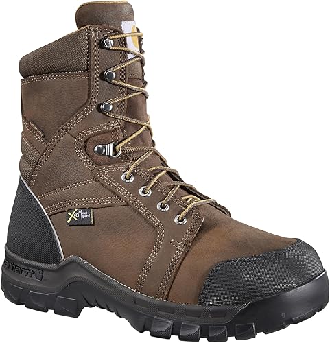 Carhartt Botas de trabajo resistentes y flexibles impermeables Met Guard de 8 pulgadas con punta compuesta para hombre
