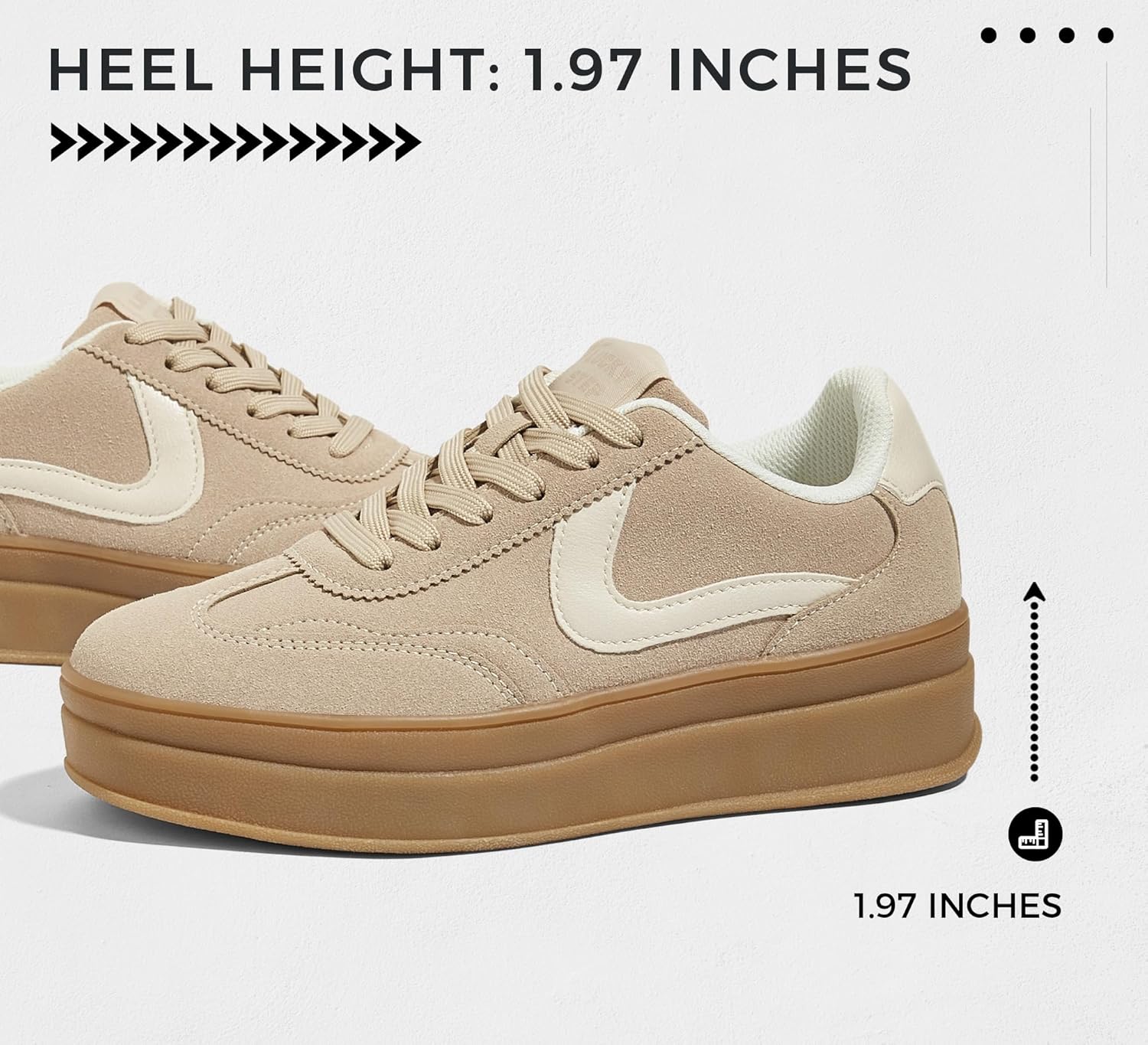 LUCKY STEP Women's Platform Fashion Sneakers Retro Casual Comfortable Walking Shoes Thick Sole Stylish Classic Tennis Trainers - Image 6