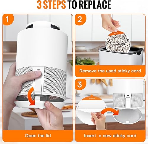 Miniatura 6 de Mosalogic - Trampa para moscas de frutas para interiores Trampas de mosquitos para uso en casa Atrapa y mata moscas de frutas, mosquitos, plantas y