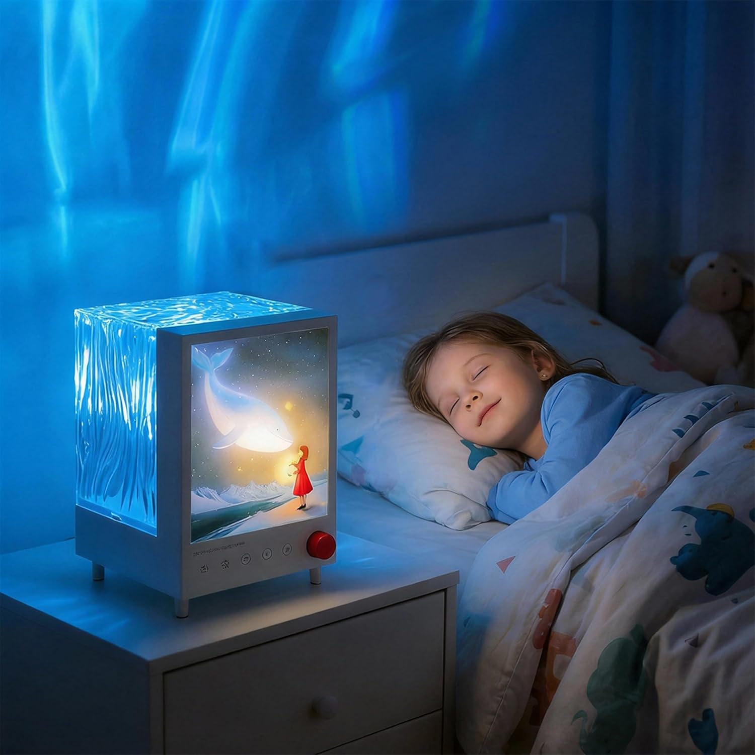 REXTiN Northern Lights Aurora Projector: Bluetooth Ceiling Lamp - Ocean Wave Night Light Decorations for Bedroom Relaxing Sleep Kids Room Atmosphere