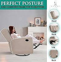Vista 29 de Naomi Home Odelia - Sillón reclinable, mecedora, deslizador, giratorio