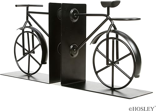 Miniatura 3 de Hosley Sujetalibros clásicos para bicicleta, extremos de libros de metal vintage de 6.5 pulgadas para estantes, organizador de libros resistente