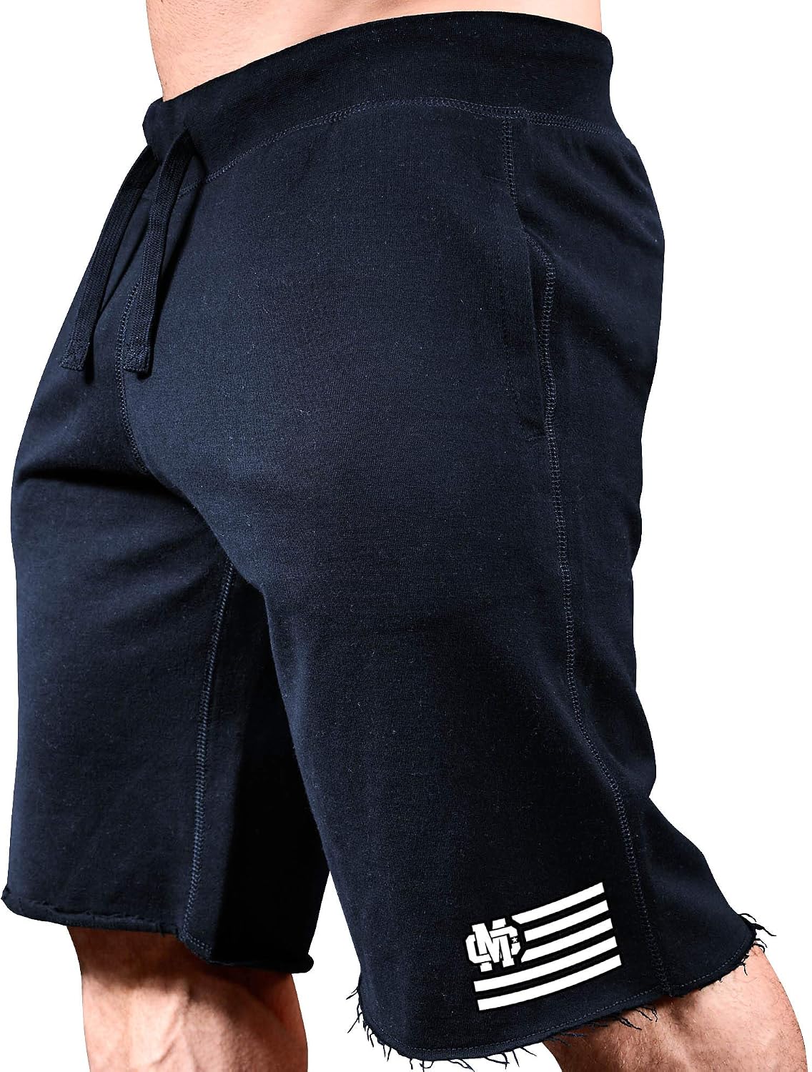 Monsta Clothing Co. Men's Bodybuilding Workout (MC-CrestFlag) Gym Sweat Shorts