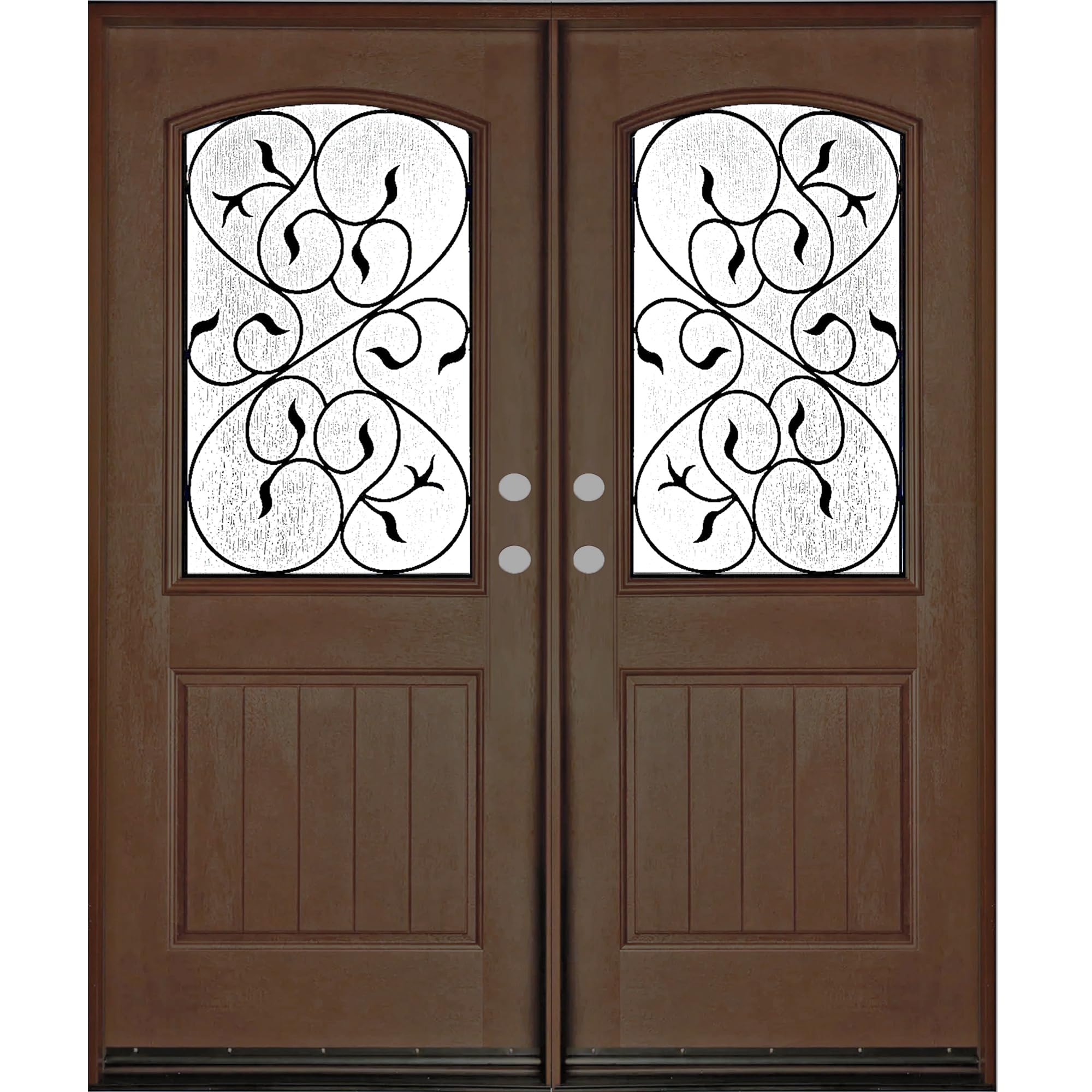 中野庸二、【out door in side(left)】 BGW Doors - Exterior Fiberglass Double Door with Iron Grill Glass