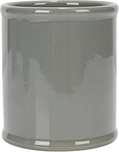 Miniatura 9 de Creative Co-Op Soporte de metal de cerámica de granja, Crocks grises y blancos