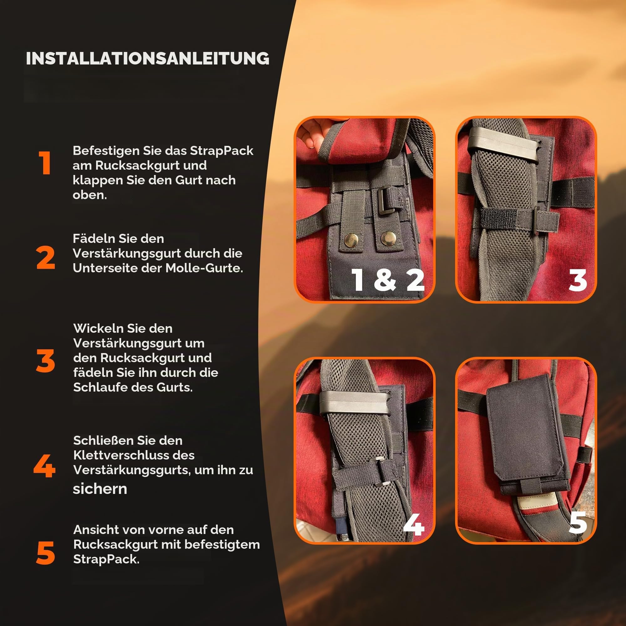 Smartphone Strap Pack - Backpack Shoulder Strap Pocket - Backpack Attachment for Hikers, Travelers, Students, and Commuters