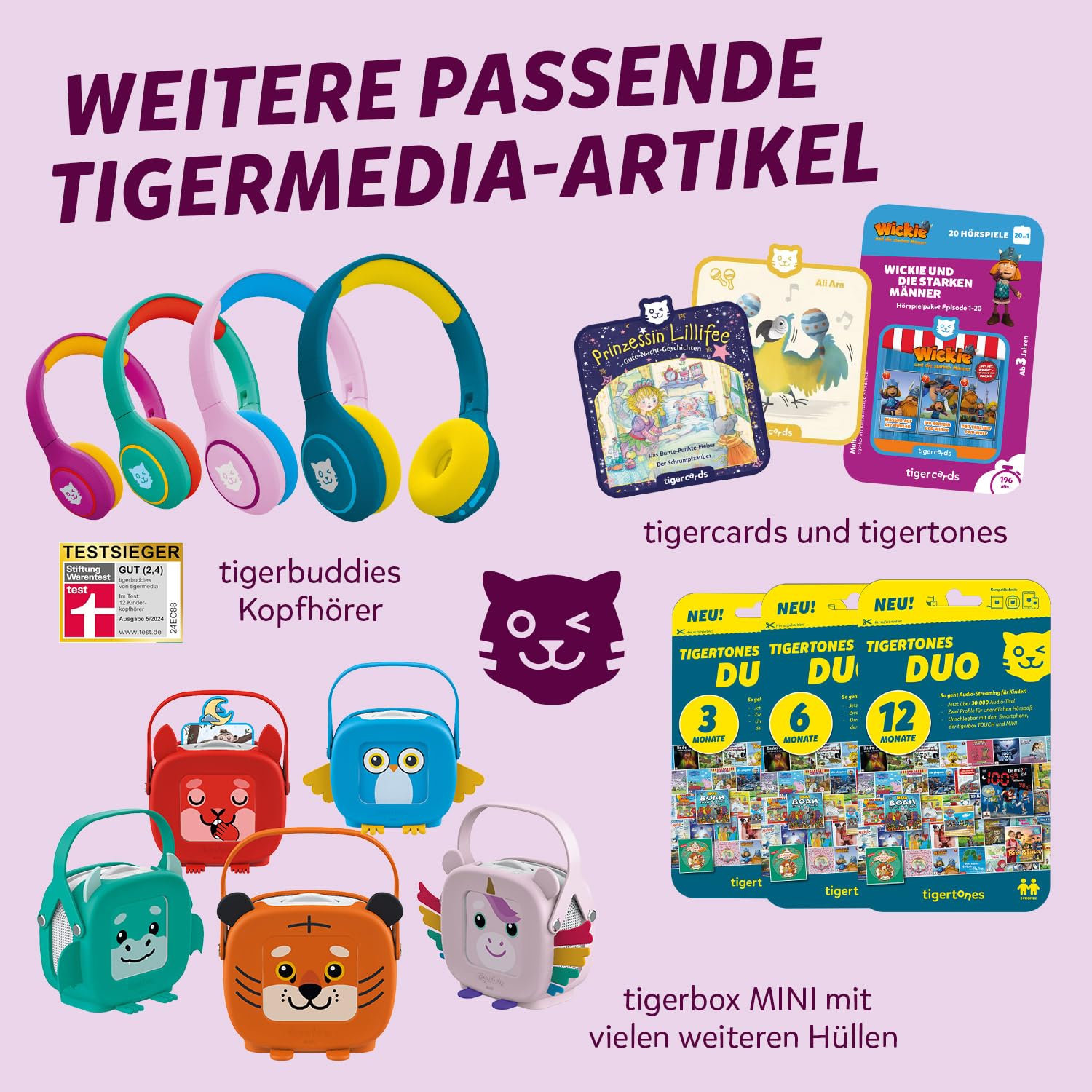 tigermedia tigerbox MINI - Elphi Einhorn | Inkl. 4 Wochen tigertones Zugang | Hörspielbox für kleine Kinder | Mit Offline-Modus, Lautstärkebegrenzung, Kopfhöreranschluss | Kompatibel mit tigercards