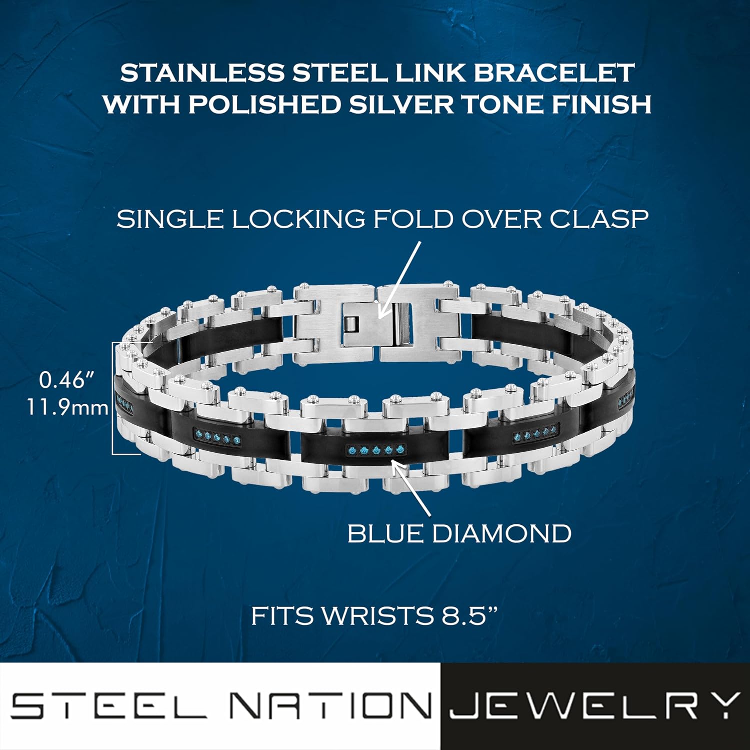 Men's Stainless Steel Men's Link Bracelet - Choice of Color