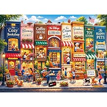 500 Piece Puzzles for Adults, Colorful Small Town Jigsaw Puzzles 500 Pieces