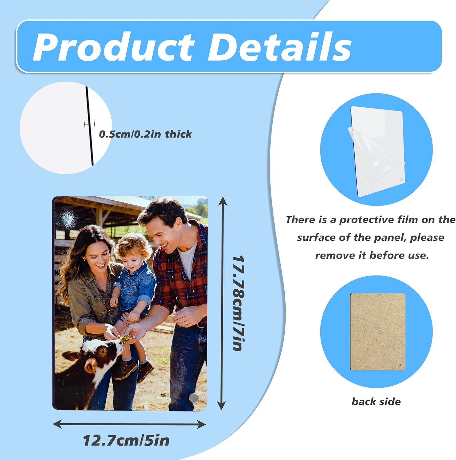 6 Pcs Sublimation Blanks Sublimation Photo Frames MDF Hardboard Heat Transfer Frame Blanks for DIY Desktop Decoration 5x7 inch