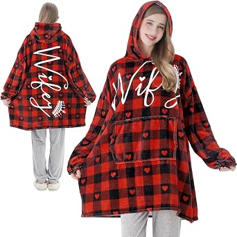 Wearable Blanket Hoodie for Women, Wife Gifts from Husband, Gift for Women for Anniversary Christmas Valentines Mothers Day