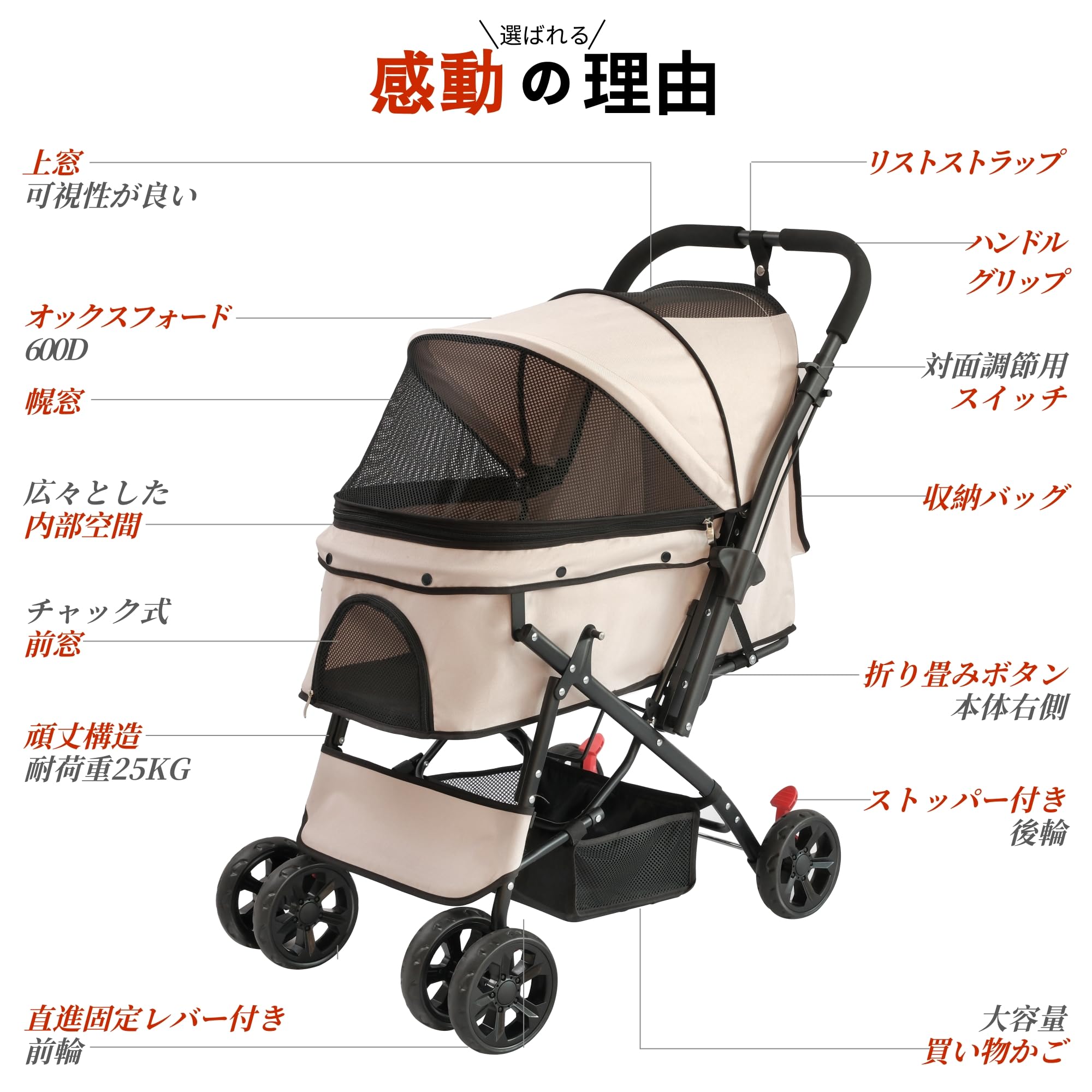 Amazon.co.jp: MOTASAN ペットカート 犬カート 対面両用 多頭